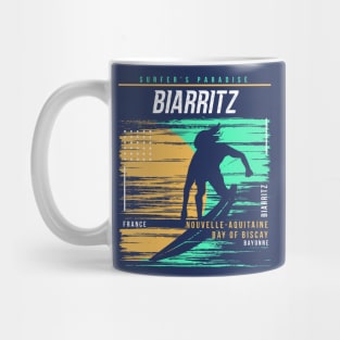 Retro Surfing Biarritz, France // Vintage Surfer Beach // Surfer's Paradise Mug